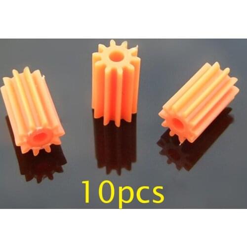 10PCS 102A Long Gear Plastic 0.5M Long Pinion 2*6*10mm Fit 2mm Axle Spare Parts For DIY Models
