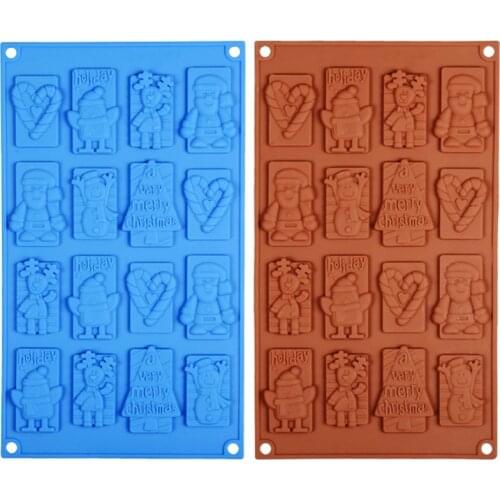 16 Cavity Christmas Series Silicone Chocolate Mold Cake Decorating Tools Bakeware Fondant Cake Molds