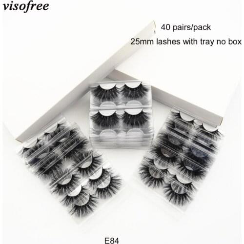 40 pairs/lot visofree 25mm lashes makeup 3d mink eyelashes 100% cruelty-free handmade extension lashes fluffy mink eyelashes E84