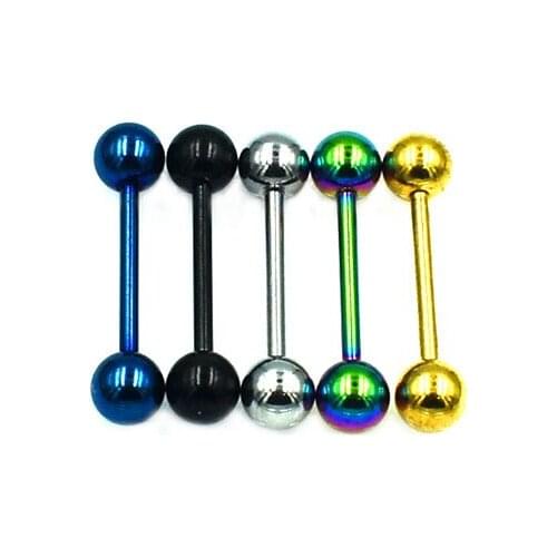 5 Pcs/Lot Fashion Stainless Steel Tongue Piercing Septum Industrial Barbell Earrings Rings Body For Men and Women Jewelry Gift