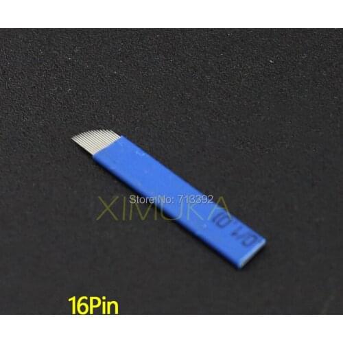 50 PCS 16 Needle Eyebrow Tattoo Blades For 3D Embroidery Manual Microblading Pen Permanent Makeup