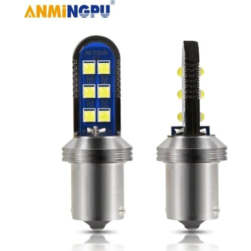 ANMINGPU 2x Signal Lamp Ba15s Led Canbus 1156 P21W BAU15S PY21W 3030SMD BAY15D Led 1157 P21/5W Brake Lights Turn Signal Lights