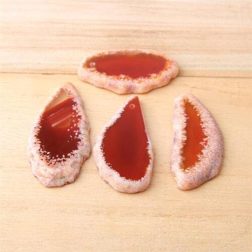 Orange Natural agates slice pendant druzy jewelry making finding orange stone slice finding gifts handmade 23-26*56-73mm agates