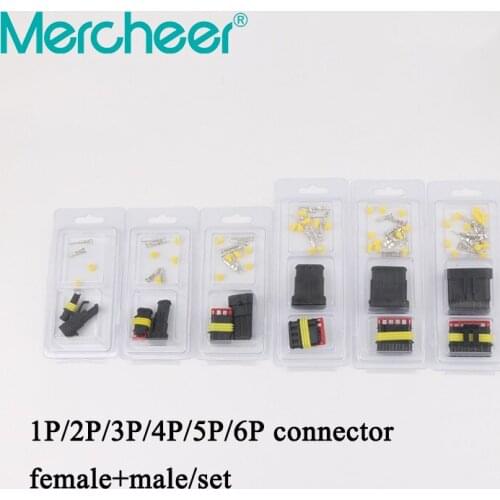 Automotive precision connector set 1p 2p 3p 4p 5p 6p pins male and female butt charging plug power connector