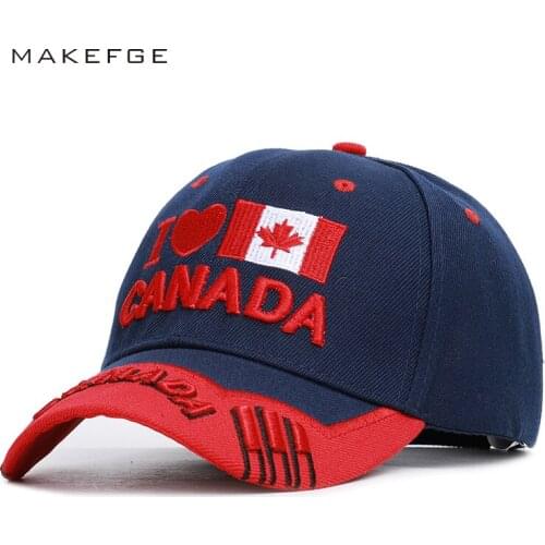 I love canada New Washed Cotton Baseball Cap Snapback Hat For Men Dad Hat Embroidery Outside hats Casquette Hip Hop Causal Caps
