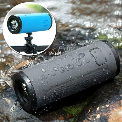 Bluetooth Speaker Outdoor Portable Bicycle Wireless Column Support FM TF Hands Free with Power Bank Flashlight