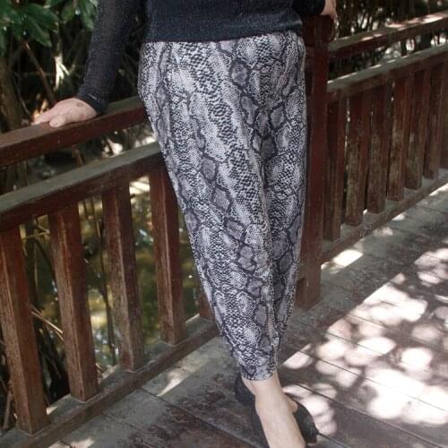 Middle aged woman pants elegant ankle length elastic high waist pants women casual loose 5xl 6xl 7xl plus size summer pants H538