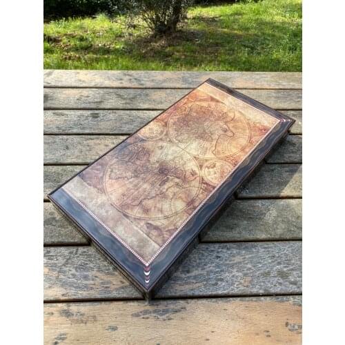 World Patterned Backgammon Board, Backgammon Set for Adults, Dice Games, Mothers Day Gift, Backgammon Set