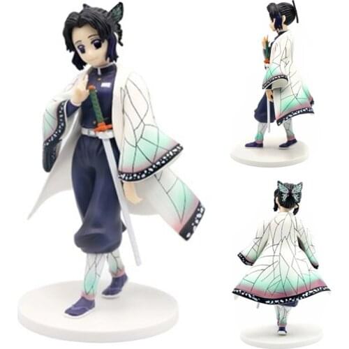Demon Slayer Kimetsu no Yaiba Figures 23cm Kochou Shinobu PVC Action Figure Collection Anime Demon Slayer Model Dolls For Gift
