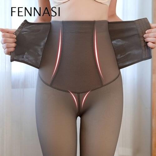 FENNASI Tights For Women Three-Breasted Waistband Plus Velvet Thickened Leggings Womens Fall/Winter Outer Wear One-Piece Pants