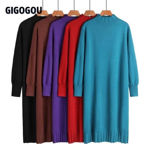 Модные вязаные платья GIGOGOU China At AliExpress