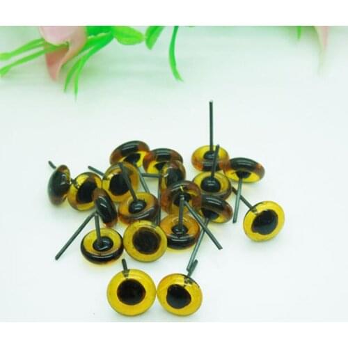 100pcs Doll Glass Eyes On Wire amber/brown color bears eyes for Teddy Bears Dolls Eyes 9mm wholesale