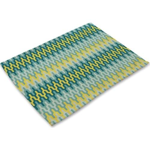 Colorful Geometric Fashion Creative Pattern Table Mat Creative Table Napkin For Wedding Kitchen Decor Placemat Dining Accessorie