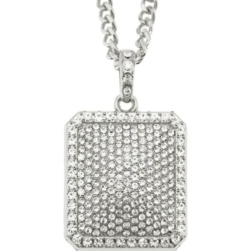 2021 Trendy Rap Hip Hop Necklace With Diamond Cuba Chain Full Diamond Heavy Industry Army Brand Necklace Pendant