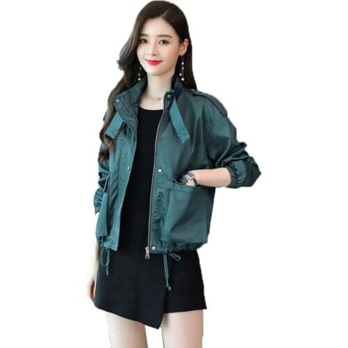 High Quality Leather Jackets for Women Green Black PU Leather Spring Autumn Womens Coat Jacket Fashion Motorcycle Clothing K323