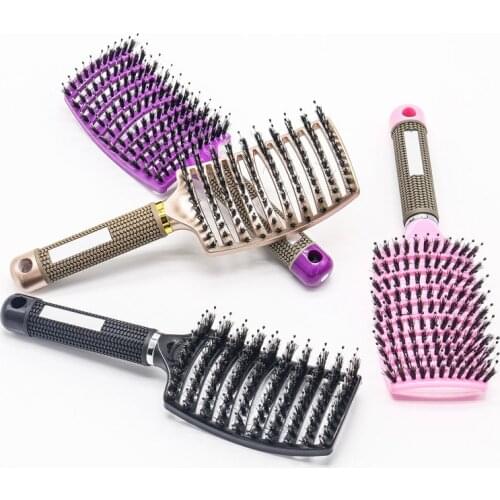 Hair Scalp Massage Comb Hairbrush Bristle Nylon Women Wet Curly Detangle Hair Brush for Salon Hairdressing Styling Tools