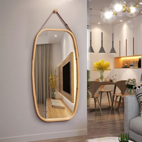 Nordic Hotel Bathroom Mirror Wall-mounted Dressing Mirror Decorative Round Mirror Wall-mounted Full-length Mirror WF