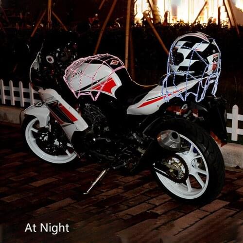 New Reflective Mesh Storage Luggage Hooks Net Elastic Motorcycle Helmet Holder Cargo Bungee Organiser Net Motocycle Accessories