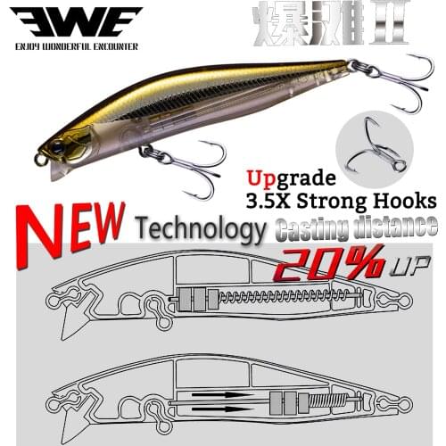 2021 New EWE BAOTAN2 Surface Minnow Lure Free Shipping Artificial Mid-Water Jearbait Tucunaré Bait For Pike Bass Fishing Kit
