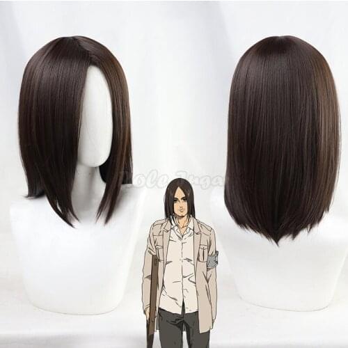 Japanese Anime Attack on Titan The Final Season Eren Jaeger Cosplay Wig Men Brown Heat Resistant Synthetic Hair Wigs C135M161
