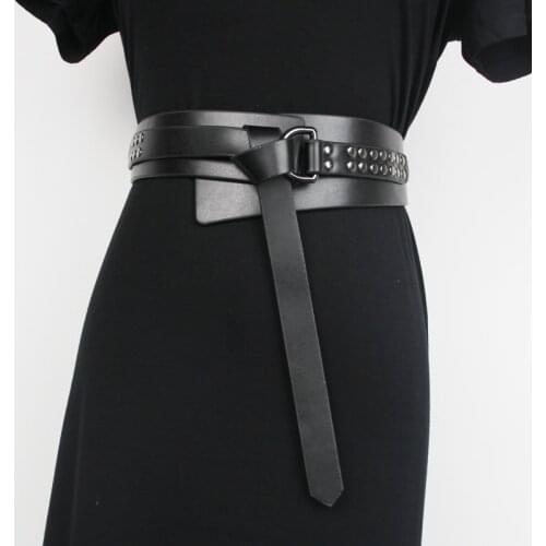 Luxury Brand women Genuine Belt Leather Fashion Pin Buckle jeans Decorative Vintage Wide Corset Belt Female Waistband New