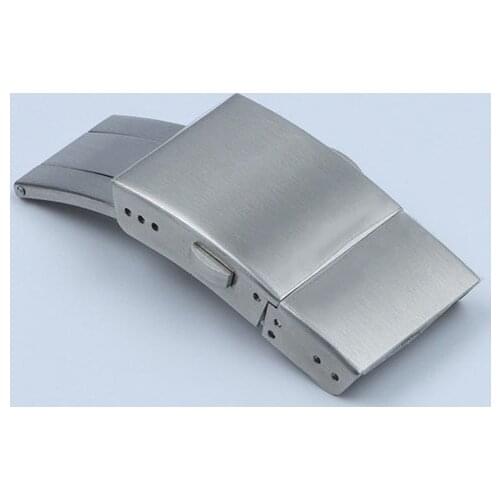 19mm 316L Stainless Steel Watch Band Buckle For ubber Strap Silver For Longines Watch strap Butterfly Folding Clasp logo on