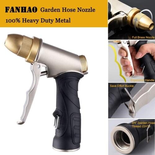 Garden Hose Nozzle Sprayer 4 Modes with High Pressure Metal Water Gun for Hand Watering Plants Car Wash Lawn Care Showering Dogs