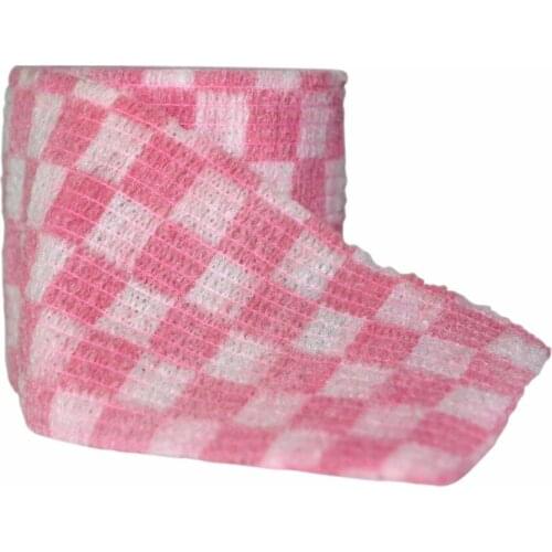 6Pcs 5cm x 4.5m Self Adhesive Elastic Nonwoven Cohesive Bandage Adherent Wrap First Aid Red And White Pane Pattern