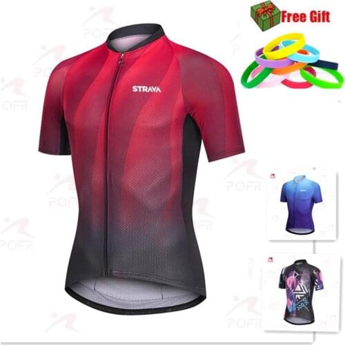 STRAVA 2020 bicycle riding mens short-sleeved summer breathable mountain bike riding choli multicolor man cycling jerseys