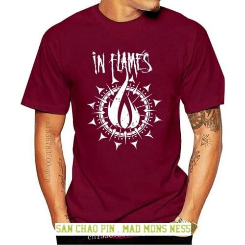 In Flames T-Shirt, Swedish metal band New Short Sleeve Black Tee Size S-3XL Tees Custom Jersey Style Round Classic Quality xx