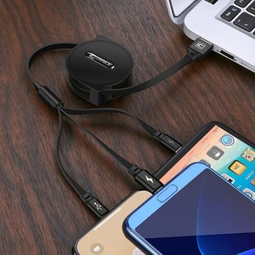 Retractable Multifunctional One Drag Three Data Line Fast Charging Cable For iPhone Android And Type-c For BMW F30 F10 F15 F48