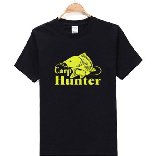 High Quality Man O-neck Cotton Short Sleeve Tops Tees Hot Carp Hunter Fish Print T-shirt Casual Men Fishings Brand T shirt