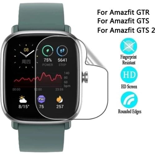Soft TPU Clear Protective Film For Amazfit GTS 2 Mini gts2 gts 2e Screen Protector Sport Smart Watch GTS 2 Band Film Not Glass