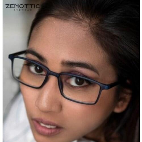 ZENOTTIC Anti Blue Light Blocking Reading Glasses For Men Women Square Full Frame Frame Antireflective Coated Non Spherical Lens