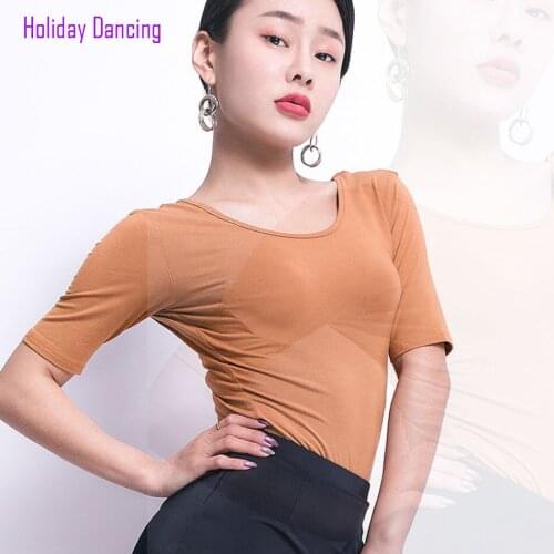 Half Sleeve O Neck Women Latin Dance Tops Latin Dancing Tops Practise Tango Chacha Dancing Performamnce L1029