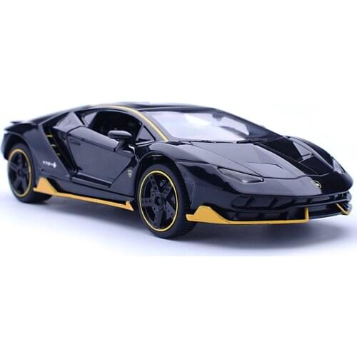 1:32 Diecast Centenario Sport Car Black High Simulator Alloy Metal Model Car Light Music Door Open