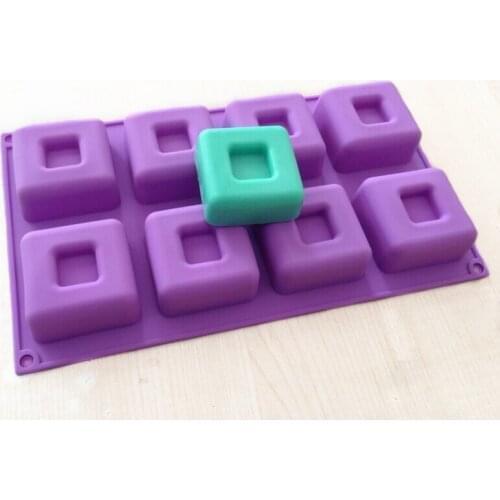 1/8 Cavities Square Silicone Soap Mold Handmade DIY Soap Making Supplies Chocolate Cake Mold Cookie cake Decoration