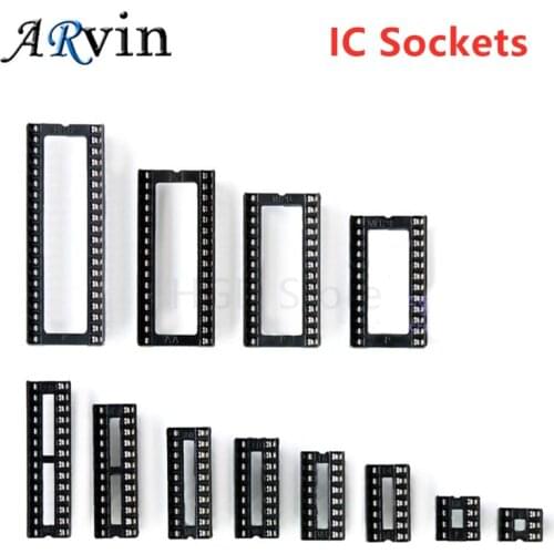 10PCS IC Sockets 2.54MM DIP6 DIP8 DIP14 DIP16 DIP18 DIP20 DIP28 DIP40 pins Connector DIP Socket 6 8 14 16 18 20 24 28 32 40 pin