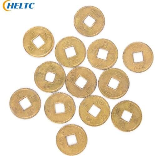 100Pcs/lot Feng Shui Lucky Coin 10mm Chinese Ancient Good Fortune Home Car Decor Dragon and Phoenix Antique Wealth Money