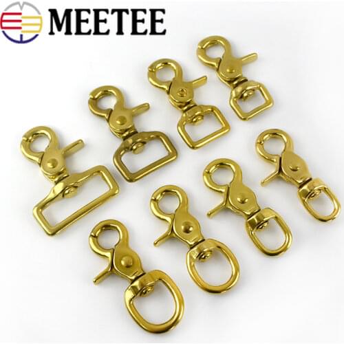 2Pcs 14-38mm Solid Brass Metal Buckles for Bag DIY Dog Collar Straps Swivel Trigger Clips Snap Hook Luggage Accessories BD271