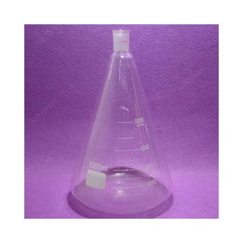 5000ML,24/40,Glass Erlenmeyer Flask,5L,glass Conical Flask,Lab Glassware Flask