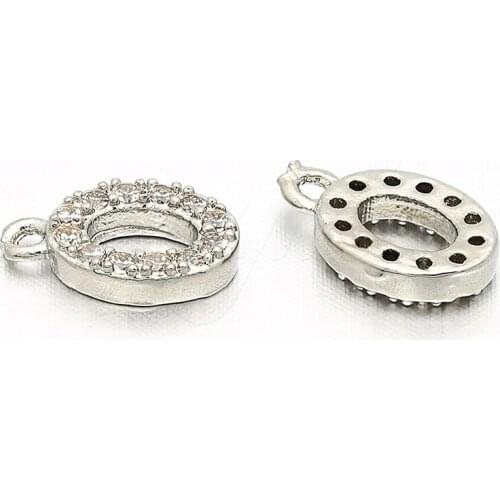 6mm*9mm Brass Cubic Zirconia Oval micro Inlay Accessories Charm Bracelet Earrings Connector Jewelry Making Model:LVD20