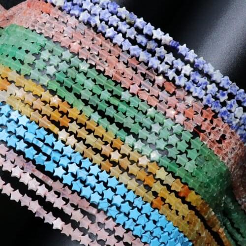 6mm Five-pointed Star Natural Stone Beads For Jewelry Making DIY Loose Beads Fit Bracelet Necklace Earring Accessories 15