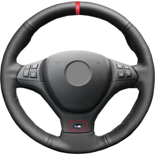 Hand Sewing Car Steering Wheel Cover Wrap Funda Volante Volant For BMW M Sport X5 E70 M50d 2006-2013 X6 E71 2009 2010-2014