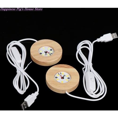 Wood Light Base Rechargeable Remote Control Wooden LED Light Rotating Display Stand Lamp Holder Lamp Base Art Ornament New