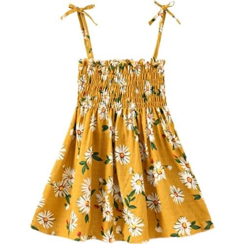 1-5 Years Baby Girls Sleeveless Flower Print Dresses Clothes Kids Summer Princess Dress Children Party Ball Pageant Dress Outfit