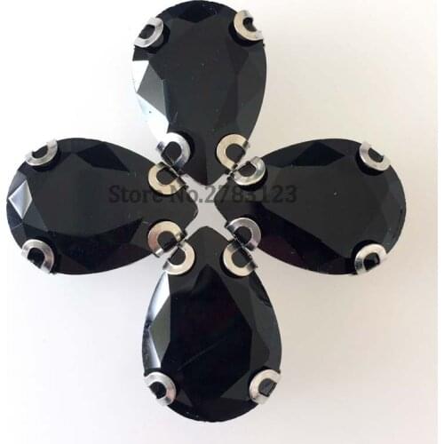 DR black AAA Glass Crystal flat back sew on claw rhinestones,8x13mm 10x14mm 13x18mm 18x25mm Free shipping