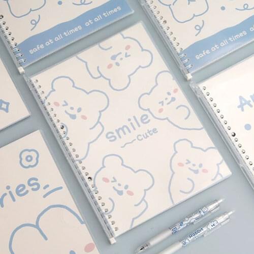 30 Sheets Kawaii Bear Rabbit B5 Binder Notebook Agenda Loose-leaf Journal Weekly Diary Books Sprial Book Gift School Stationery