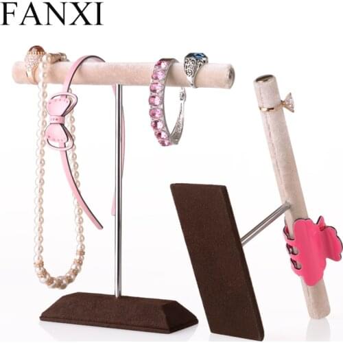 FANXI finger ring bracelet hand chain watch holder T bar rack jewelry display organizer stand holder two colors Jewelry Stand