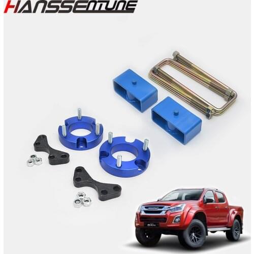 HANSSENTUNE Raise 2" Front & Rear Suspension U bolt Block shock spacer Lift Kits Fit for D-max 2012
